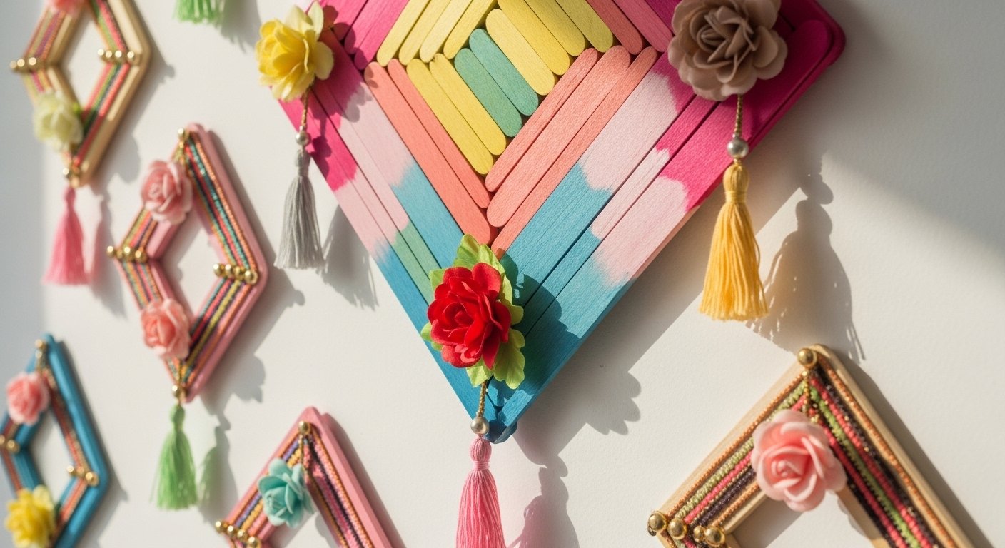 12 Fun Ice Cream Stick Craft Wall Hangings Ideas